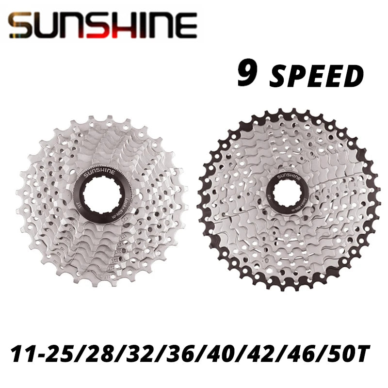SUNSHINE 9-Speed MTB Cassette 11-25T to 11-50T Shimano/SRAM Compatible