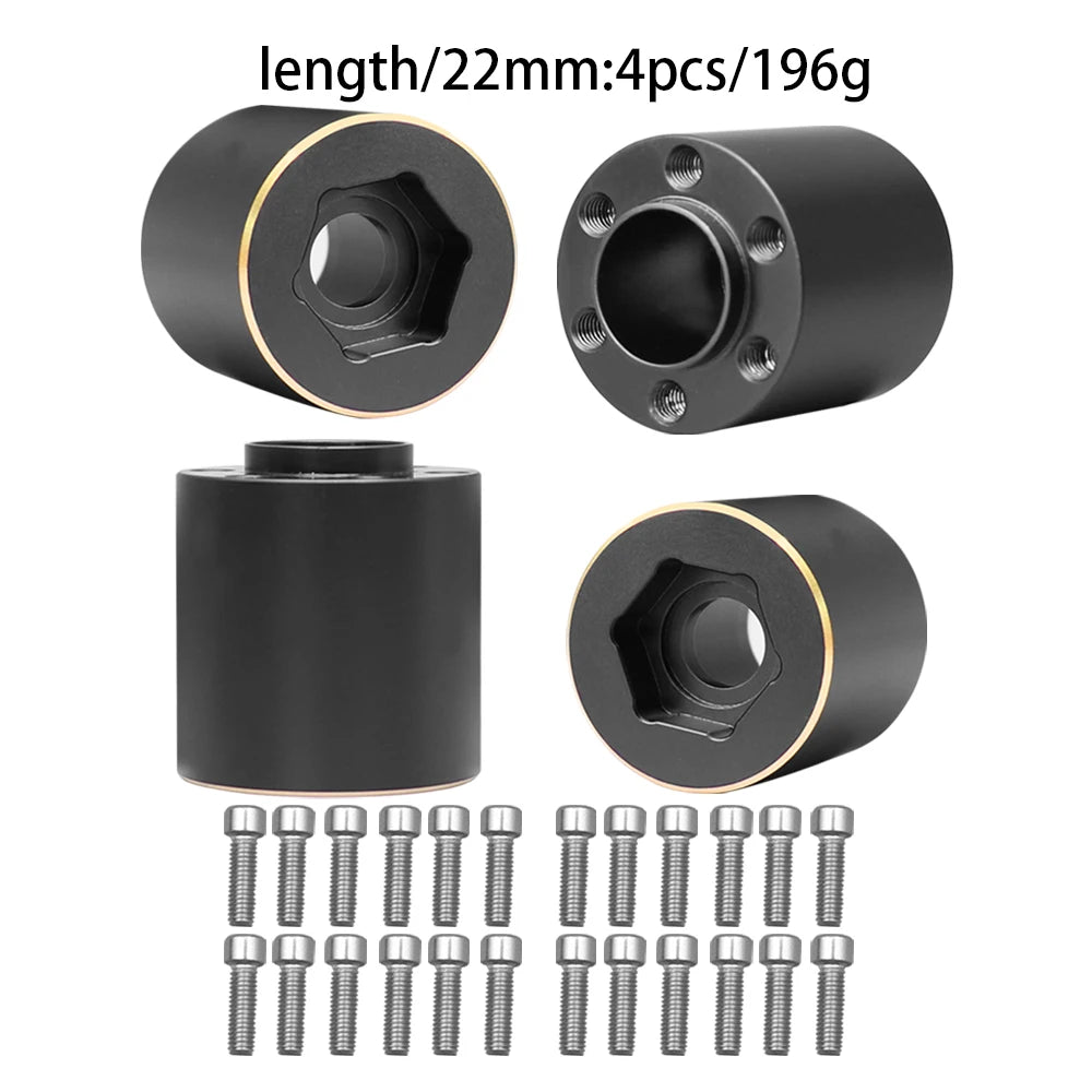 12mm Brass Wheel Weights | Hex Hub Adapter for 1/10 RC SCX10 TRX4 1.9" Rims