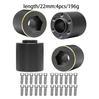12mm Brass Wheel Weights | Hex Hub Adapter for 1/10 RC SCX10 TRX4 1.9" Rims
