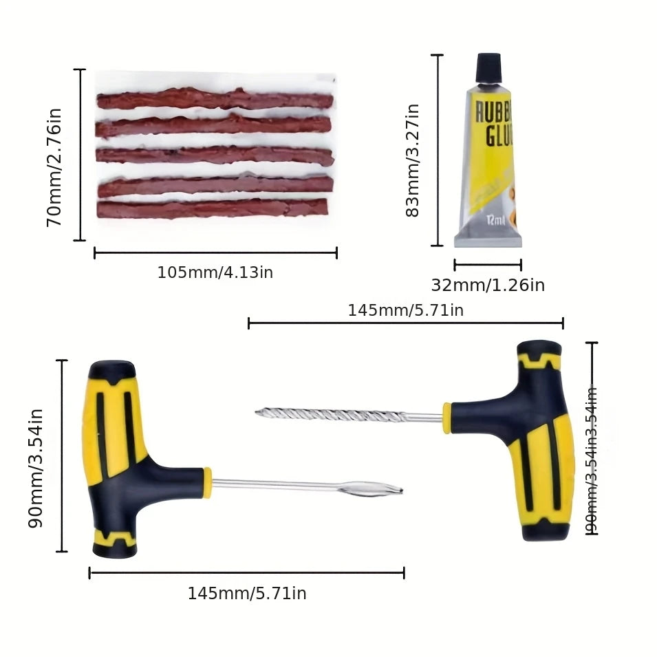 Portable Flat Tire Repair Rubber Cement Multi-Tool for Roadside Use