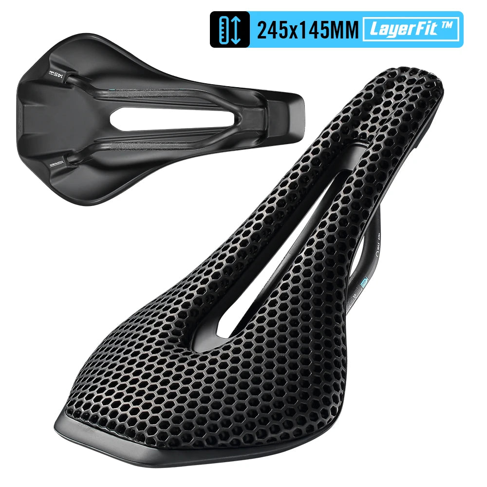 RYET 3D Printed Full Carbon Saddle 135/145/155mm for MTB Gravel Road Bike