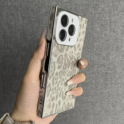 Leopard Pattern Matte Armour Case for iPhone 13-17 Air Pro Max Lens Cover