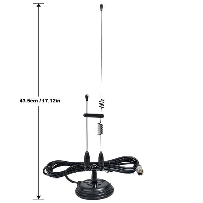 Dual Band Magnetic Antenna | 2m VHF/UHF Base Whip with RG58 Coax & Mount 13ft