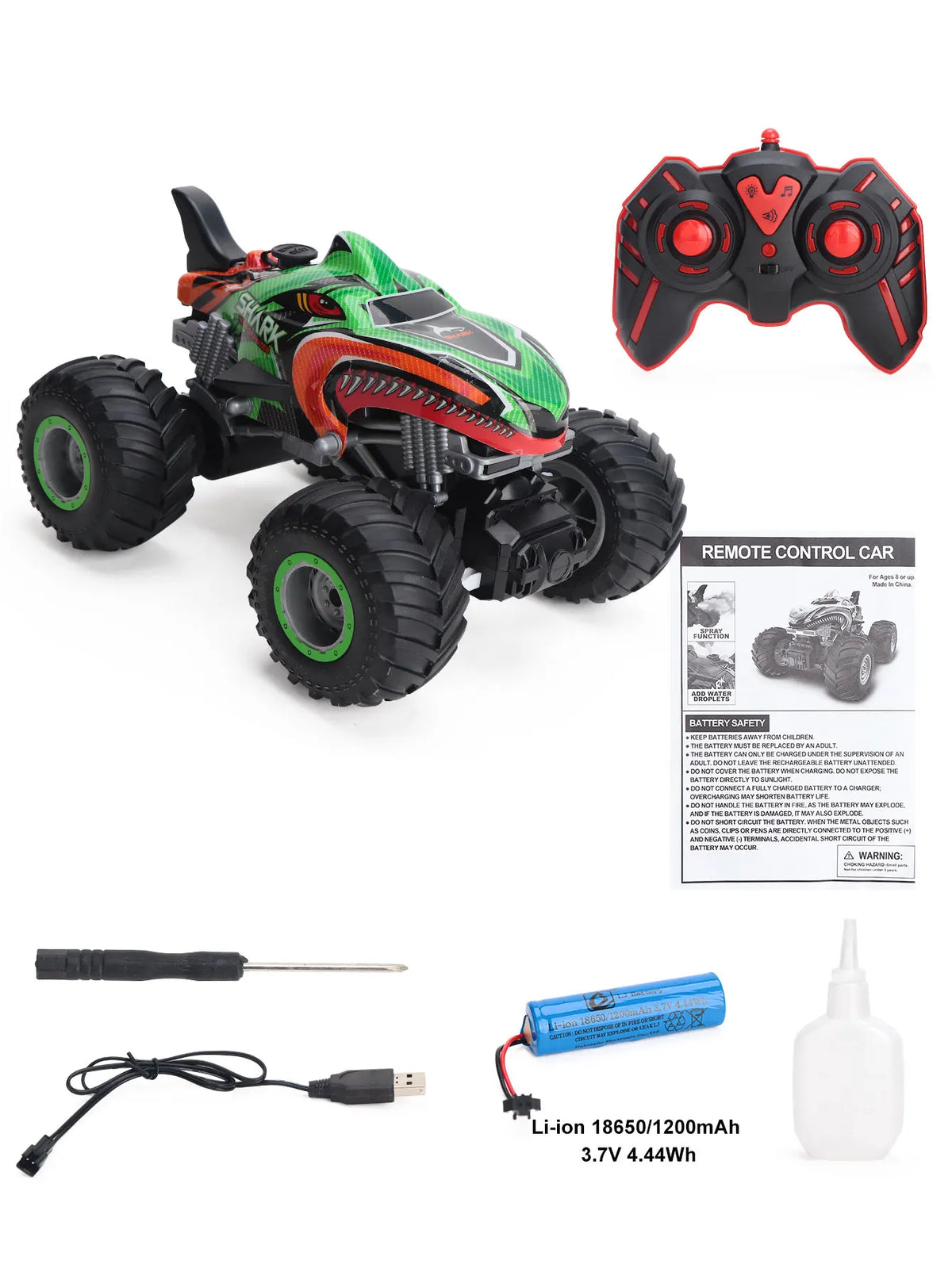 1:16 RC Car Monster Truck 2.4GHz Remote Control Off Road for Kids 8-12