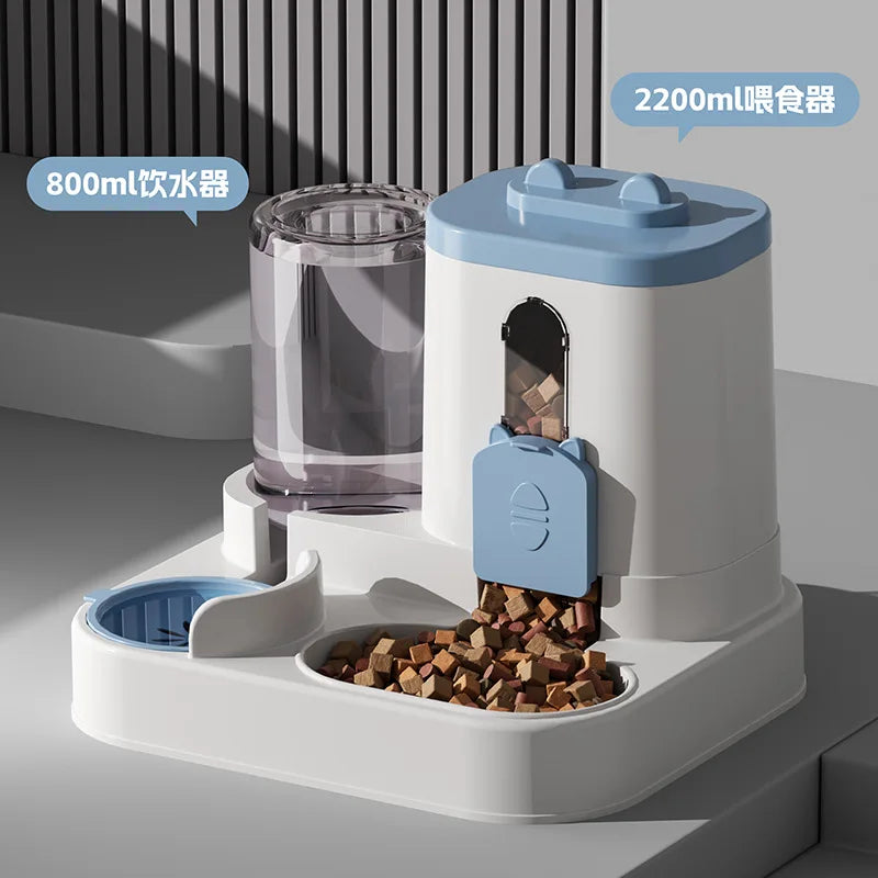 Automatic Cat Bowl Feeder Water Dispenser for Small Medium Large Pets