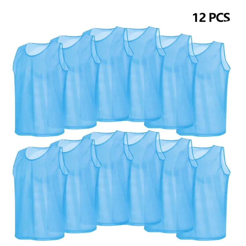 12PCS Kids Quick Dry Basketball Soccer Training Bibs Jersey Pinnie Vest