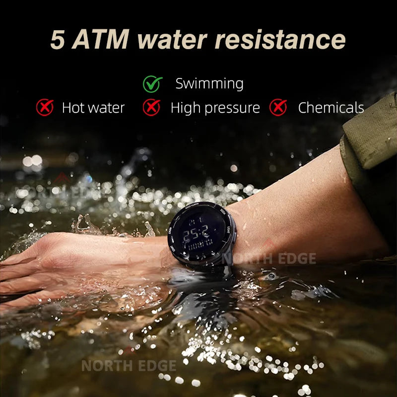 Men's Waterproof Digital Watches Outdoor Sports 50M North Edge Terrax