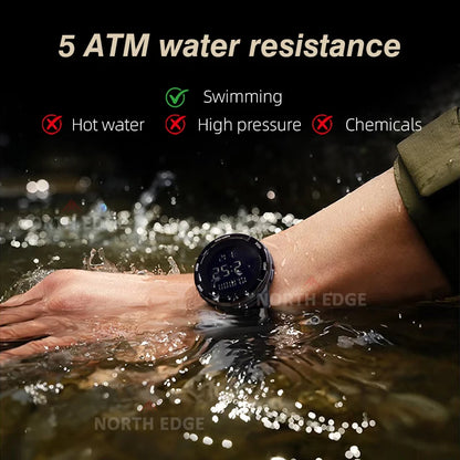 Men's Waterproof Digital Watches Outdoor Sports 50M North Edge Terrax