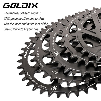 GOLDIX 3-Bolt Chainring 0/3/6mm Offset Narrow Wide 30T-38T for SRAM Crankset
