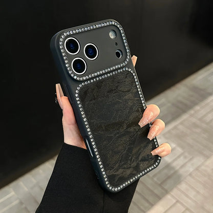 Shiny Diamond Snow Mountain Case for iPhone 13-17 Pro Max Large Window Cover