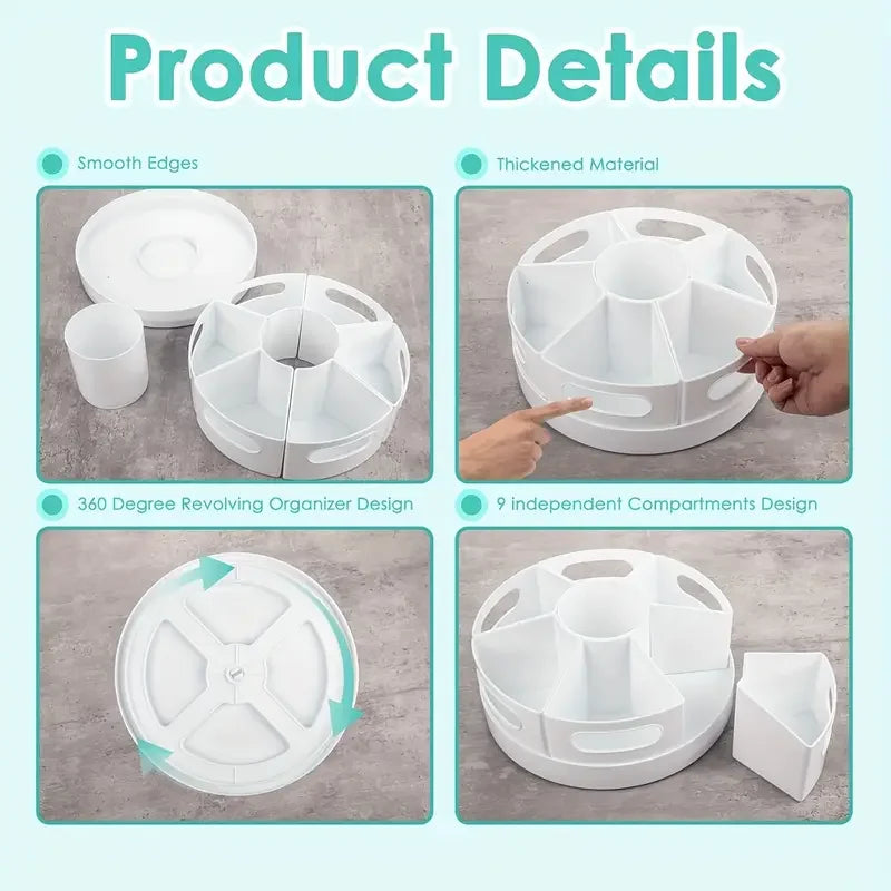 360° Rotating Desk Organizer Pen Holder Office Storage Tidy Stationery