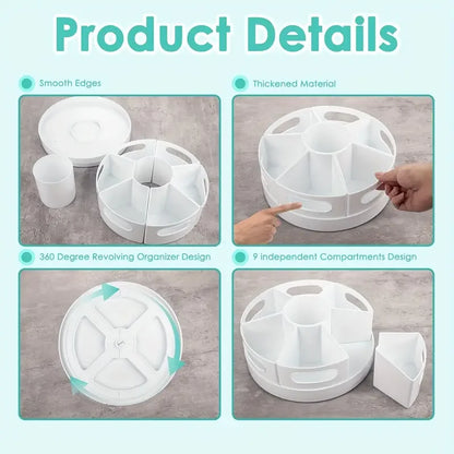 360° Rotating Desk Organizer Pen Holder Office Storage Tidy Stationery