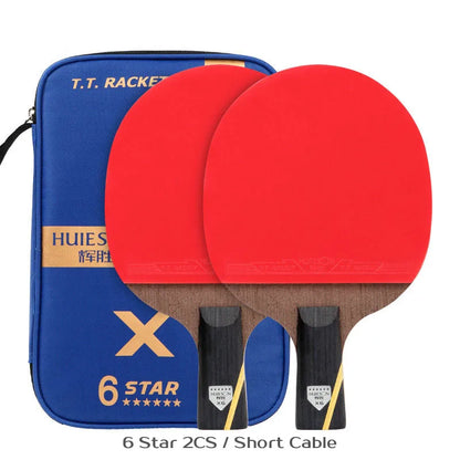 Huieson 5/6 Star Table Tennis Racket Carbon Offensive Ping Pong Racket Paddle with Cover Bag-EXPROTAS