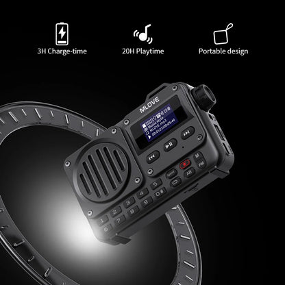 MLOVE BV800 Super-Portable Bluetooth Speaker with FM Radio,LCD Screen Display, Antenna, AUX Input, USB Disk, TF Card, MP3 Player-EXPROTAS