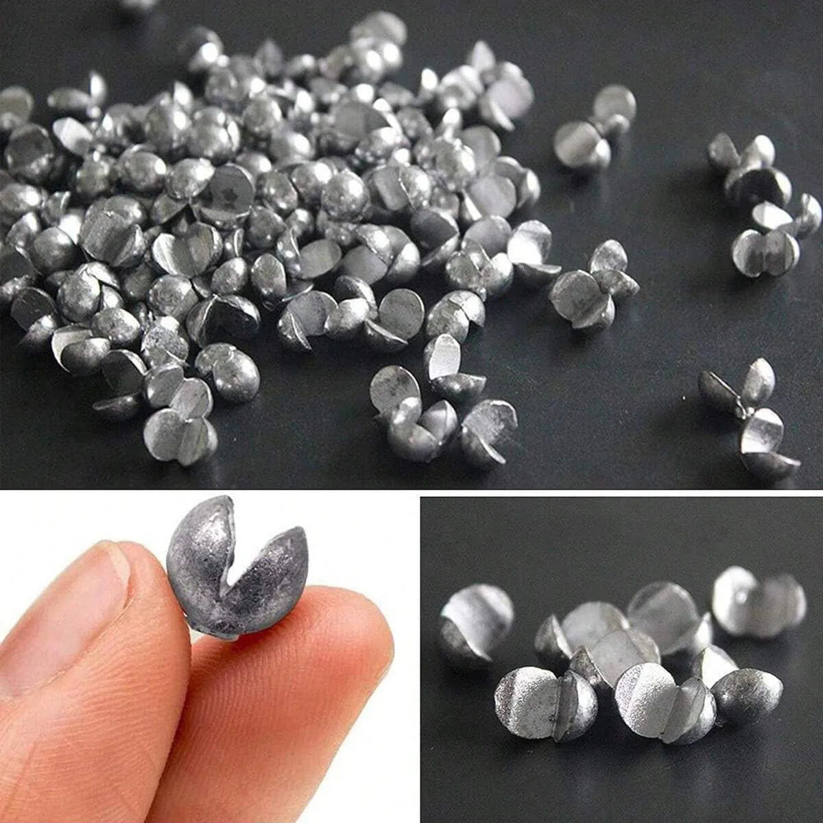100Pcs Fishing Lead Split Shot Sinkers Round Weights for Tackle