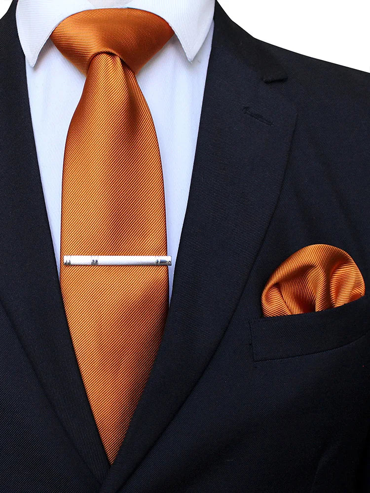 Suits Necktie Clip 8cm Mens Slim Solid Classic Wedding Party Ties
