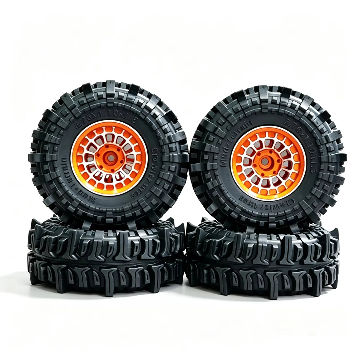 4PCS Beadlock Wheel Tyres for RC Crawler 1/18 TRX4M SCX24 FCX24