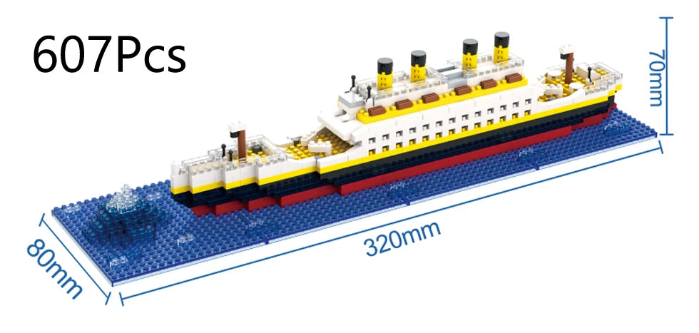 Building Block Titanic Model Toy 2288 Pieces Construction Cruise Ship