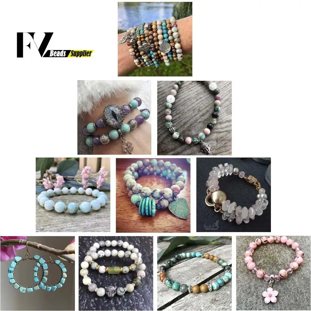 Natural Stone Beads 4-12MM Round Loose Gemstone for DIY Jewelry Making