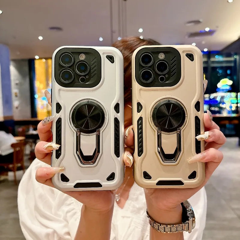 360 Rotating Ring Armour Case for iPhone 11-17 Air Pro Max Plus Heavy Duty