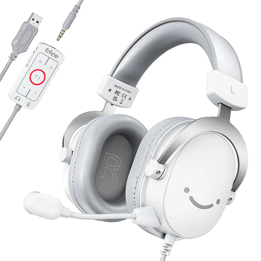 FIFINE Ampligame H9W Wired Gaming Headset 7.1 Surround with Mic USB & 3.5mm for PC PS4/PS5 Xbox
