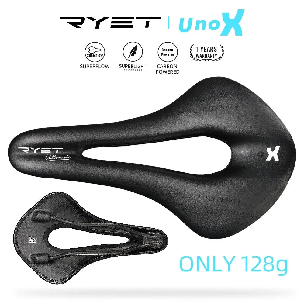 RYET Carbon Bike Saddle Ultralight PU Soft Seat with Oval Rails for Road MTB