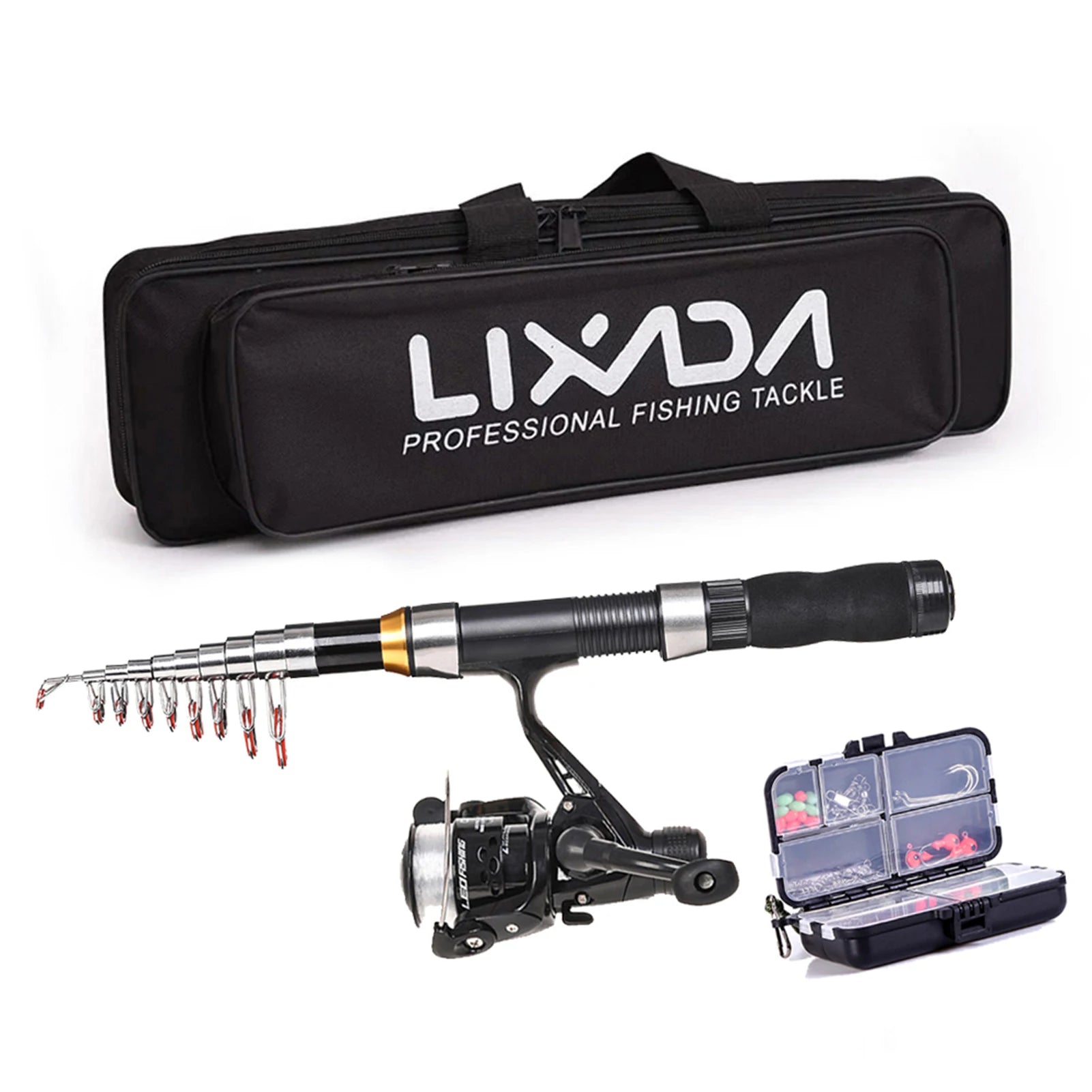 Lixada 2.1m 2.3 m Telescopic Fishing Rod Reel Combo Full Kit Carbon Fiber Rod Pole Spinning Reel Fishing Bag Case Pesca Gear Set-EXPROTAS