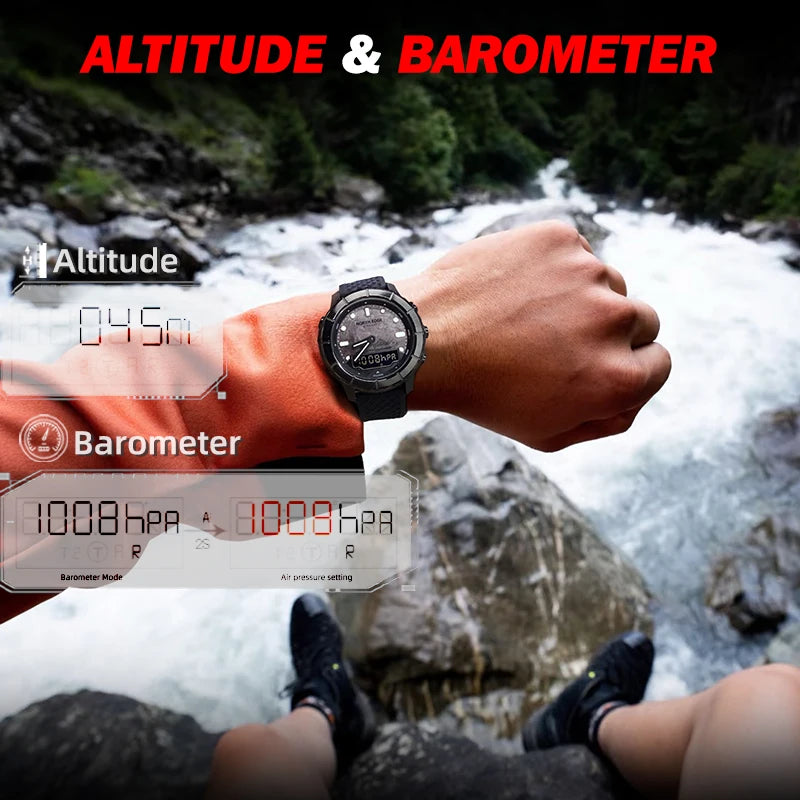 North Edge Digital Watch 50M Waterproof Altimeter Compass for Men