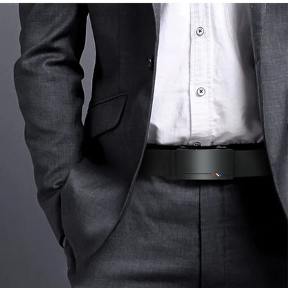 Mens Leather Belts Automatic Buckle Black Brown 105-160cm Jeans Size