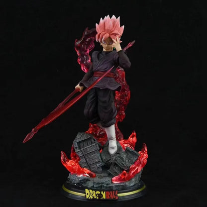 28CM Dragon Ball Z Zamasu Figure Black Goku PVC Action Figures GK Statue with Light Base Collection Model Toys for Children Gift-EXPROTAS