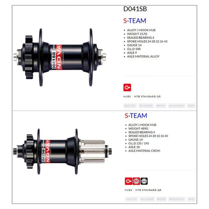 NOVATEC D041SB D042SB MTB Hub 28/32/36H 6-Bolt HG for 8-12 Speed