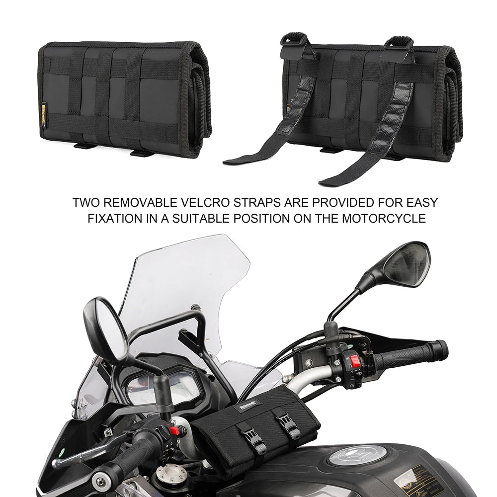 Motorcycle Tool Roll Bag Portable Side Storage Pouch for Travel Repair Tools
