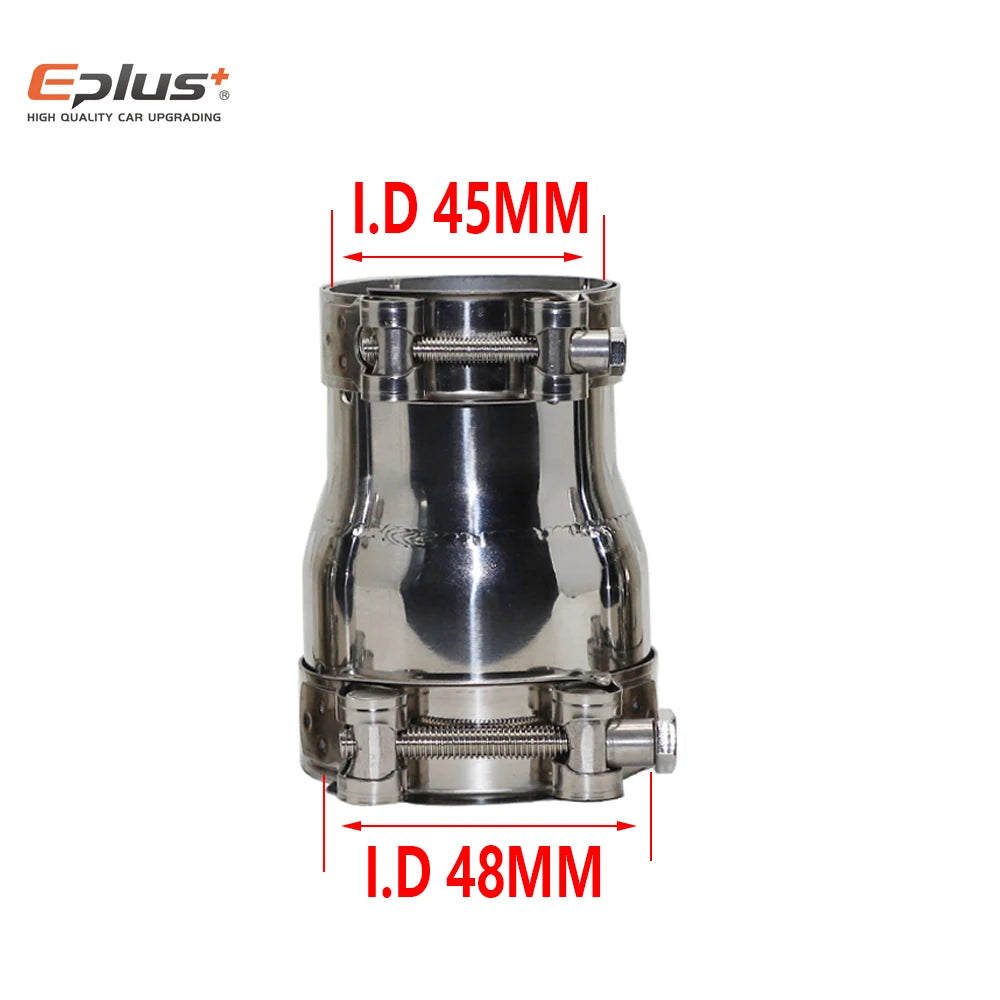 Stainless Steel Reducer Adapter | 39mm–54mm Exhaust Muffler for Car/Motorcycle