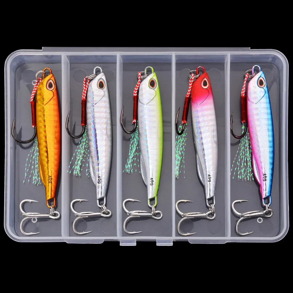 Metal Jig Fishing Lure 10g-60g Cast Hook Swimbait 3D Laser Wobbler Pike Spoon Carp Spinner Sea Tackle Kit Pesca Artificial Bait