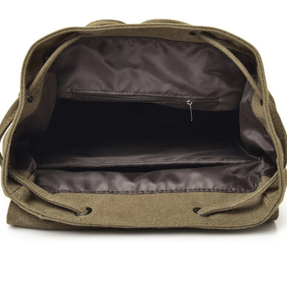 Large Canvas School Bag Backpack Rucksack Travel Hiking Men Sports