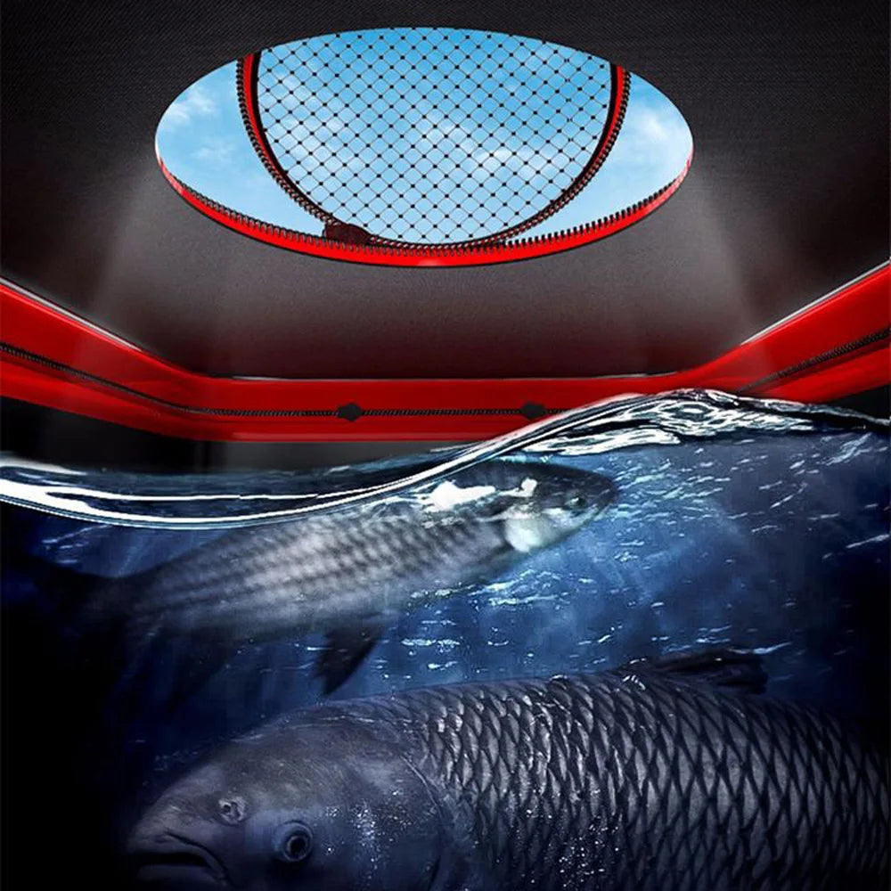 EVA Collapsible Live Fish Bucket Net Lid Side Pockets Fishing Water Tank