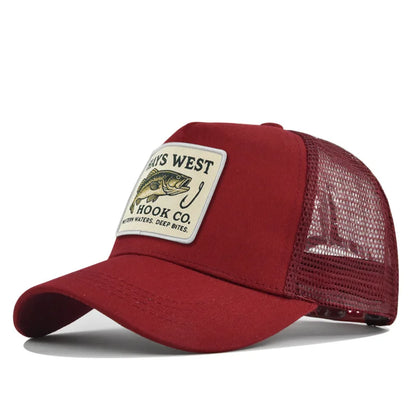 Mesh Fishing Cap Snapback Trucker Hat Breathable Unisex Outdoor