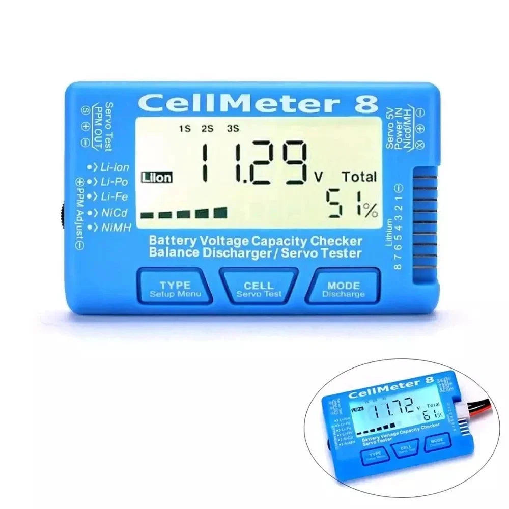 Digital Battery Capacity Checker RC LiPo Li-ion Nimh Nicd Tester Cellmeter-7