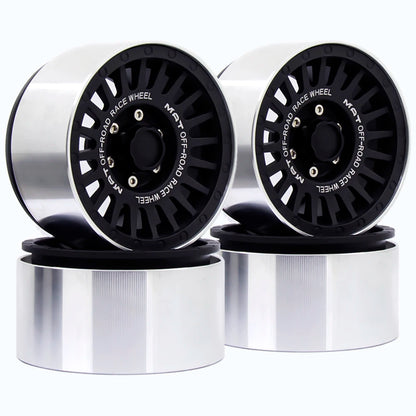 4pcs 2.2 Beadlock Wheels & Rubber Tires Set for 1/10 RC Crawler TRX4 SCX10 D90