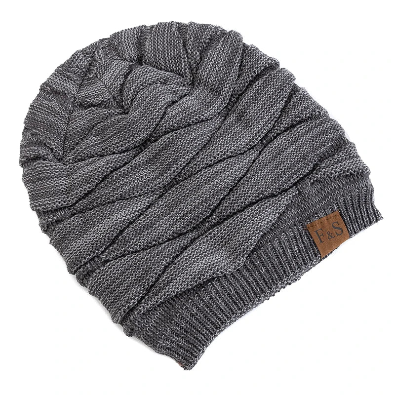 New Unisex Slouchy Winter Hat Fleece Lined Beanie Men Women Mixed Color Knit Cap - EXPROTAS