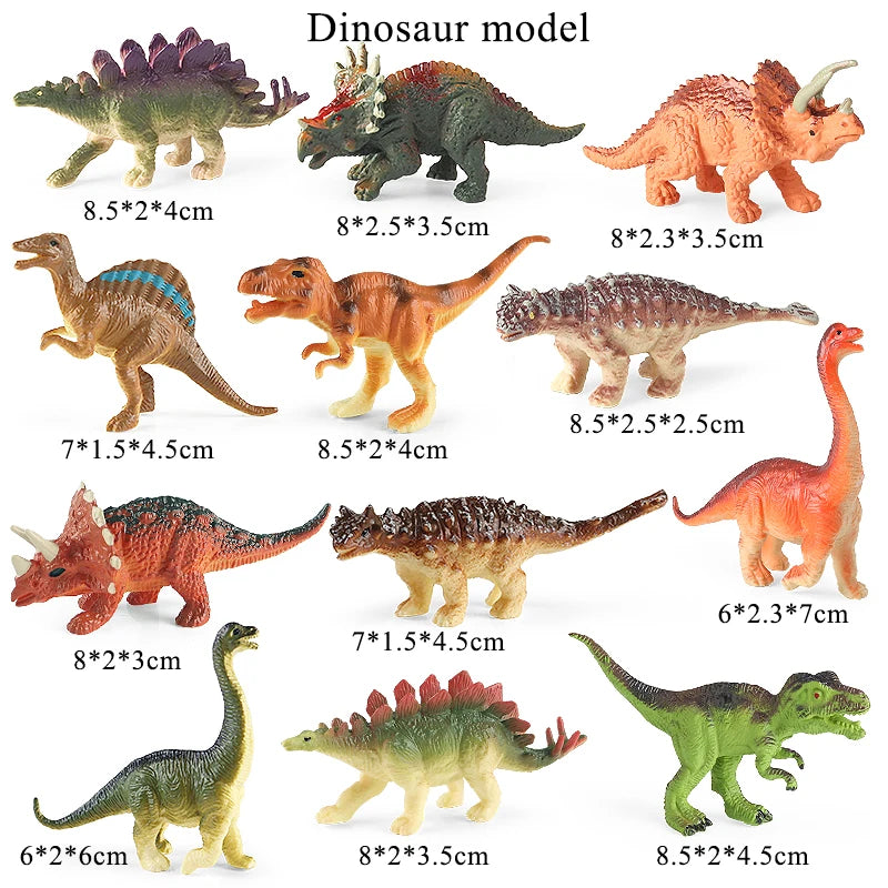 Jurassic Dinosaur 12PCS Action Figures T-Rex Velociraptor Kids Toy Set