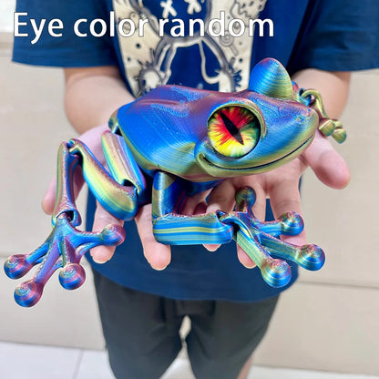 3D Printed Jointed Frog Figurine for Home Office Decor Articulated Poses