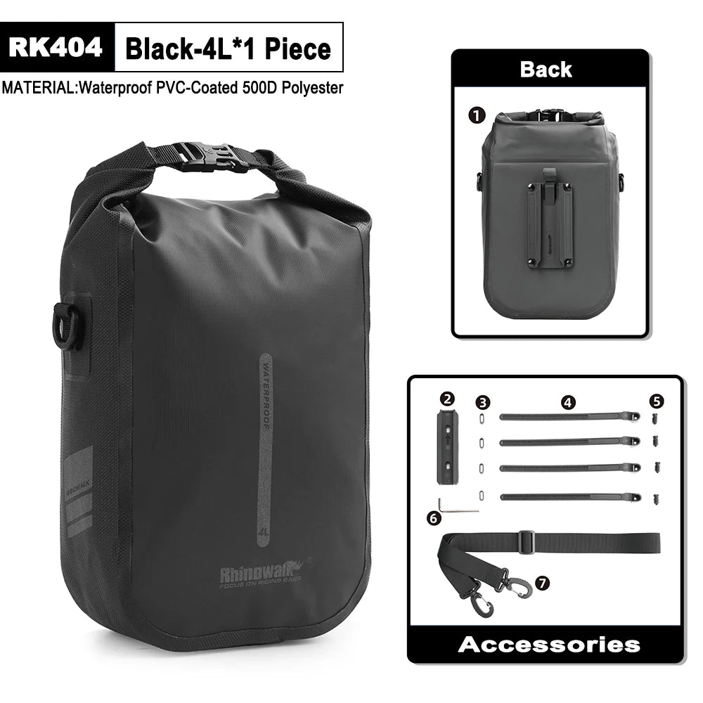 Rhinowalk Waterproof Bike Front Fork Bag Quick Release 4-6L Shoulder Storage Bag
