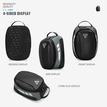 Magnetic Motorcycle Tank Bag EVA Hard Shell Motorbike Fuel Oil Tank Bag 4.5L Portable Card Phone Tool Bag Universal  Black-EXPROTAS