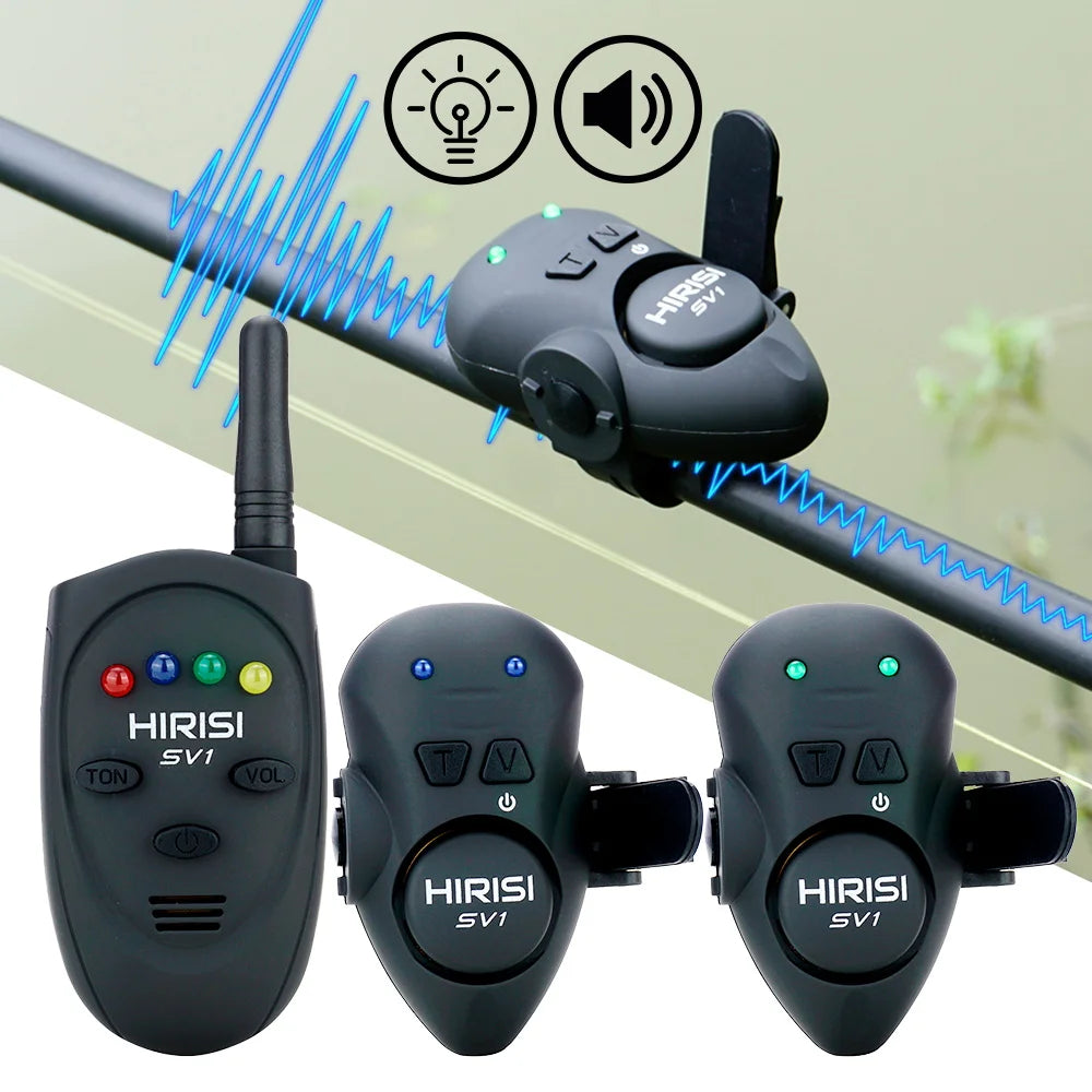 Hirisi SV1 Carp Fishing Bite Alarm Set Luminous Bite Indicator Portable Case