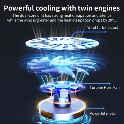 Q100 17" Gaming Laptop Cooler Pad w/ LED Screen Dual USB 2600RPM Fan