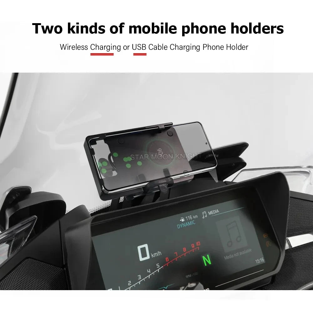12mm GPS Phone Holder Navigation Bracket Adapter for BMW R1250RT 2021-2024