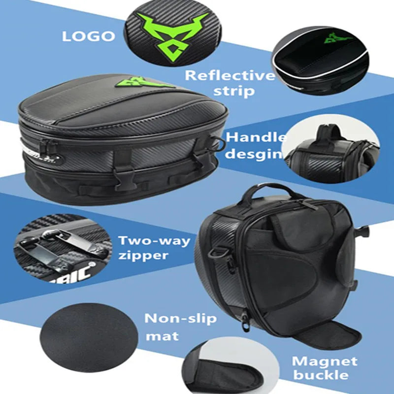 Motorcycle Magnetic Tank Bag Carbon Look Oxford Cloth Storage Bag