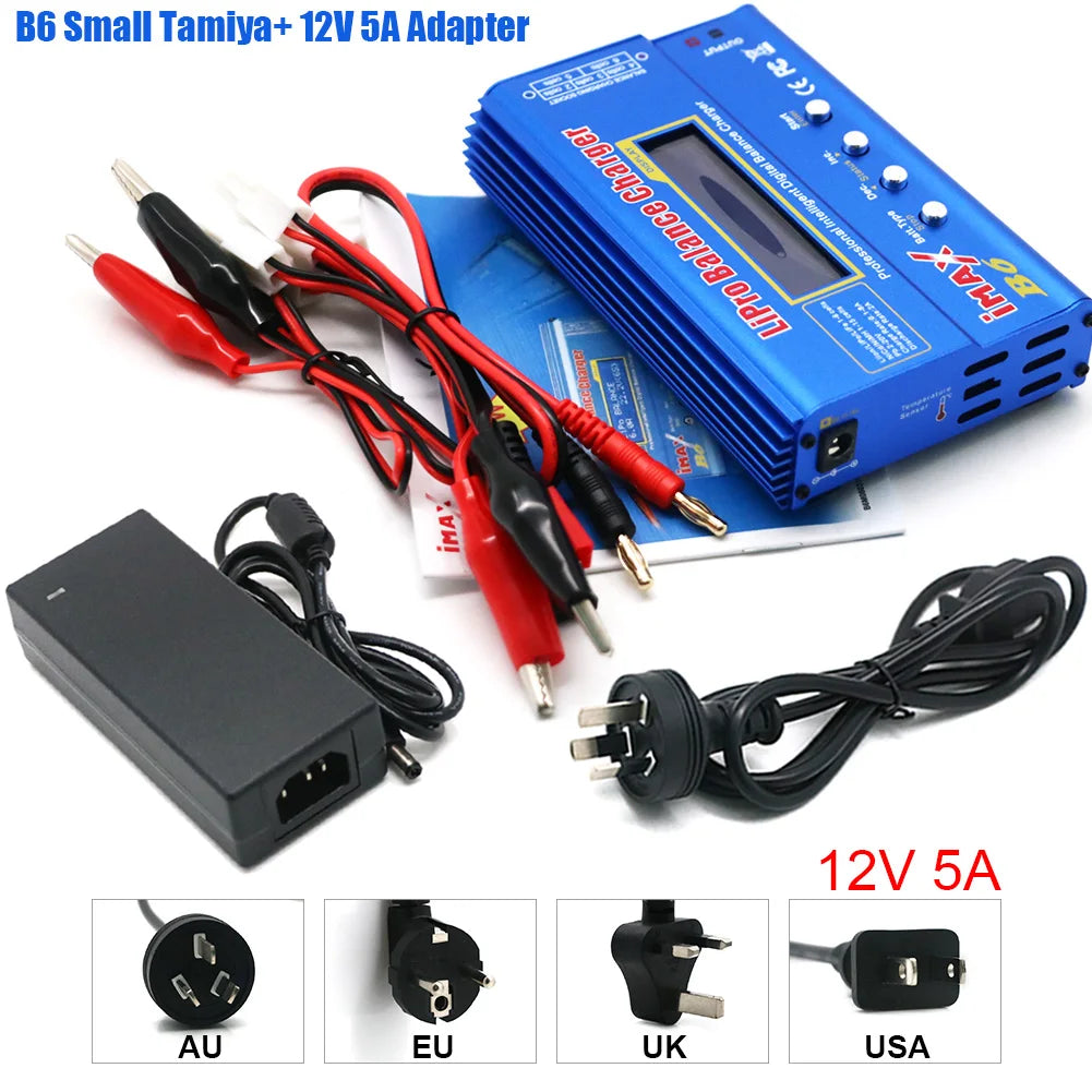 IMAX B6 80W Balance Digital Charger for Lipo NiMh RC Battery 12V 5A