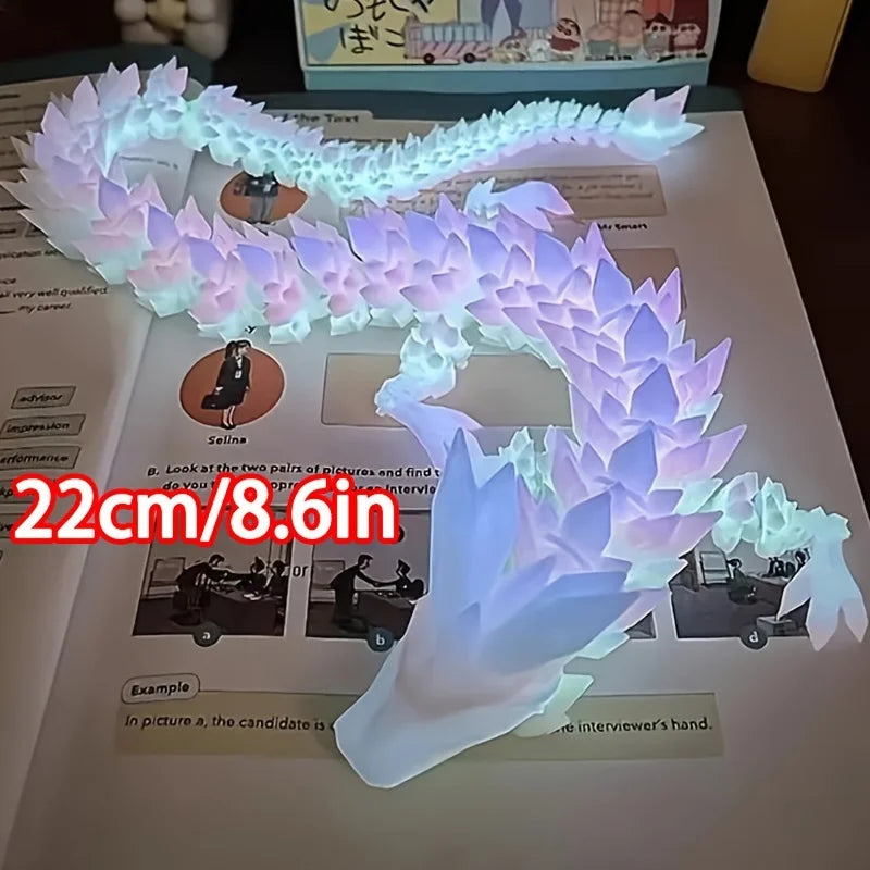 Divine Dragon Statue 3D Printed Night Light Sculpture Aquarium Bedroom Ornament